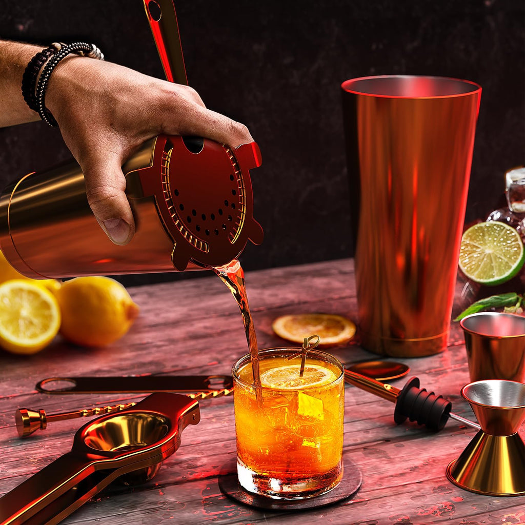 Gold Cocktail Set, 17 Pieces
