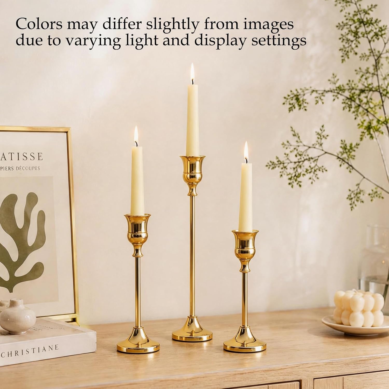 Brass Taper Candle Holders, Set of 12