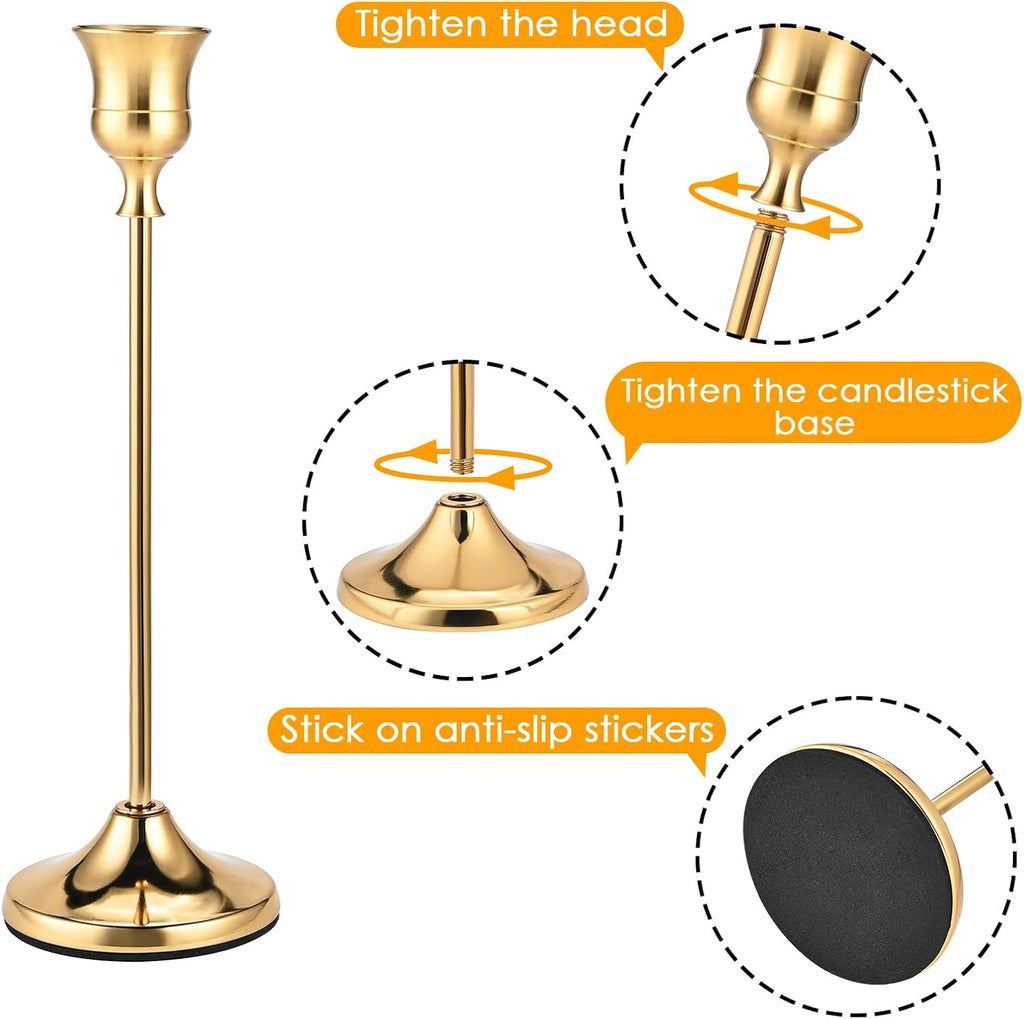 Brass Taper Candle Holders, Set of 12