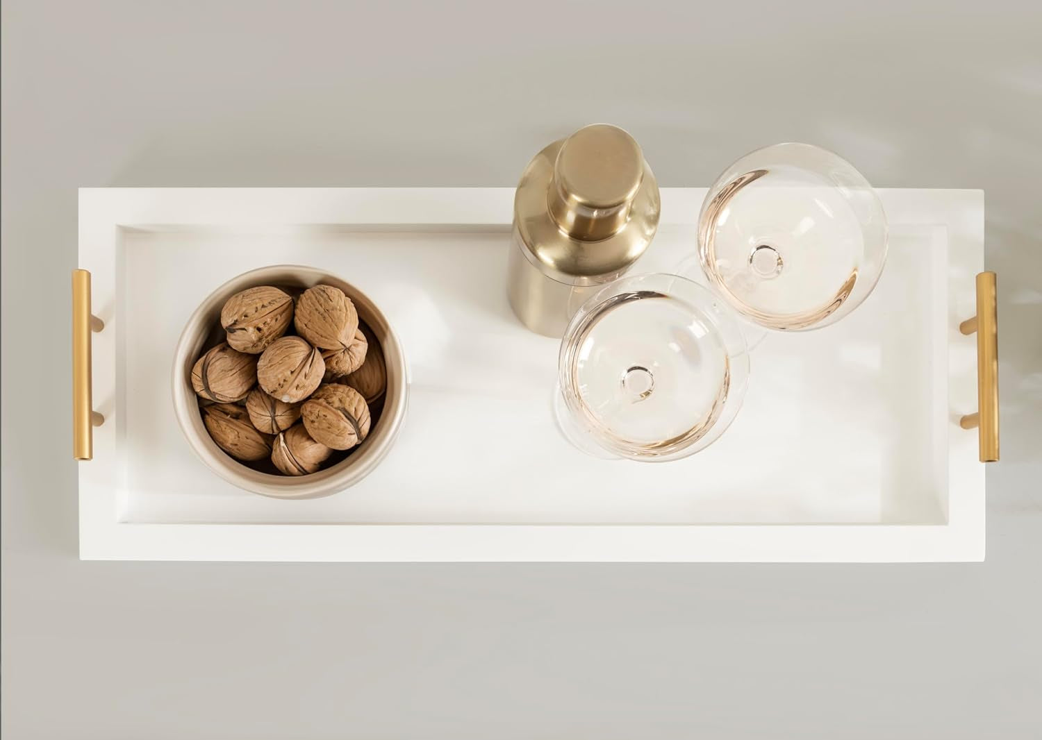White & Gold Serving Tray