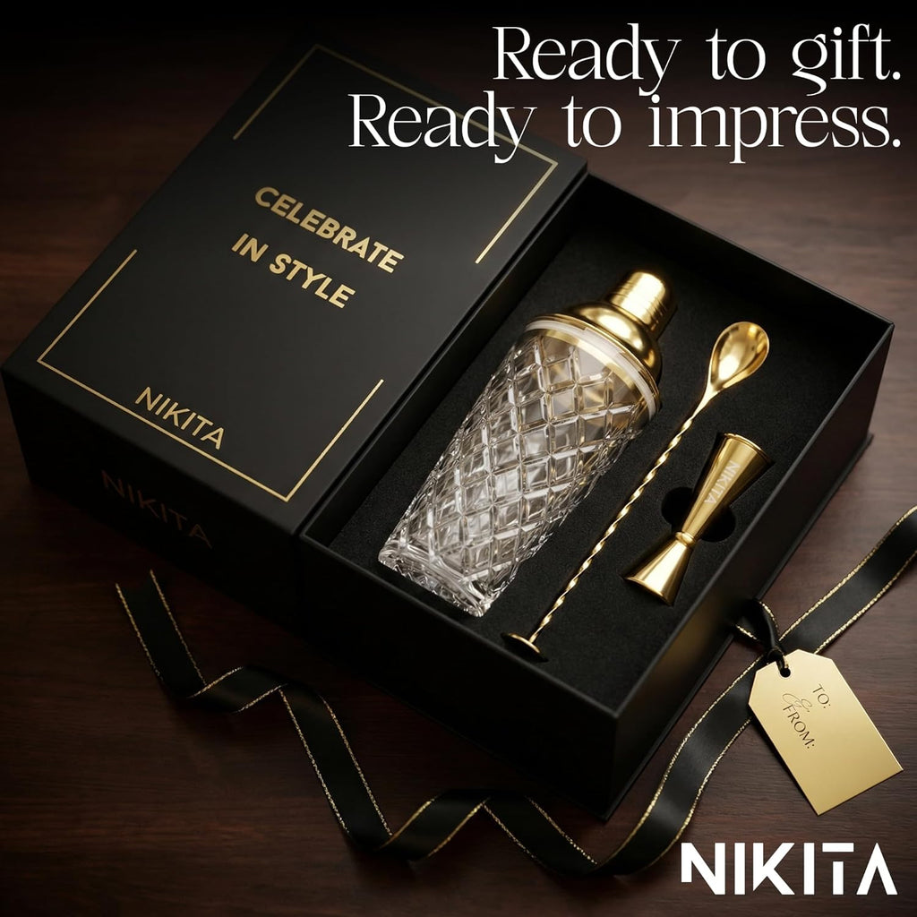 Gold Cocktail Shaker Kit, 5 Pieces