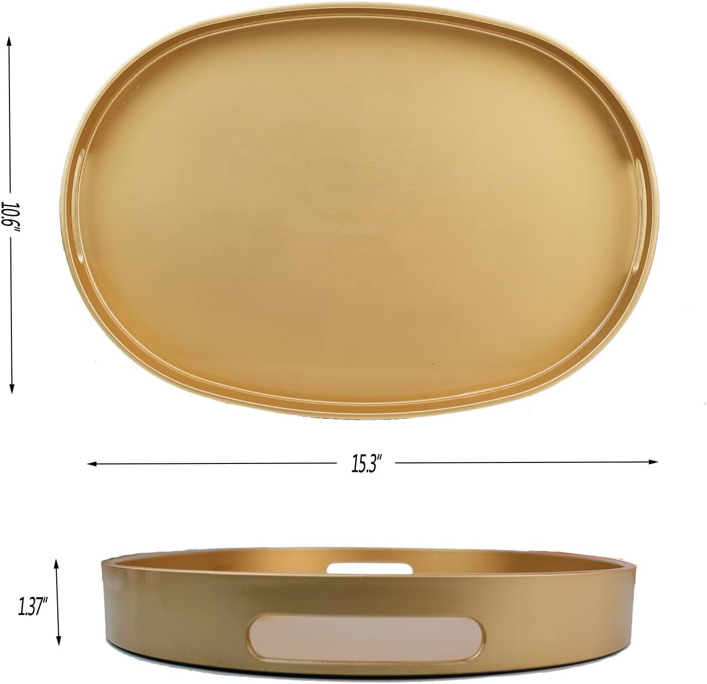 Gold Oval Serving Tray