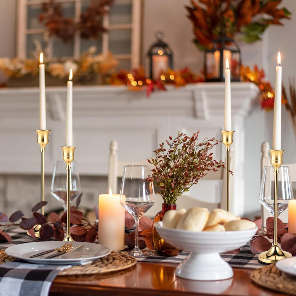 Brass Taper Candle Holders, Set of 12
