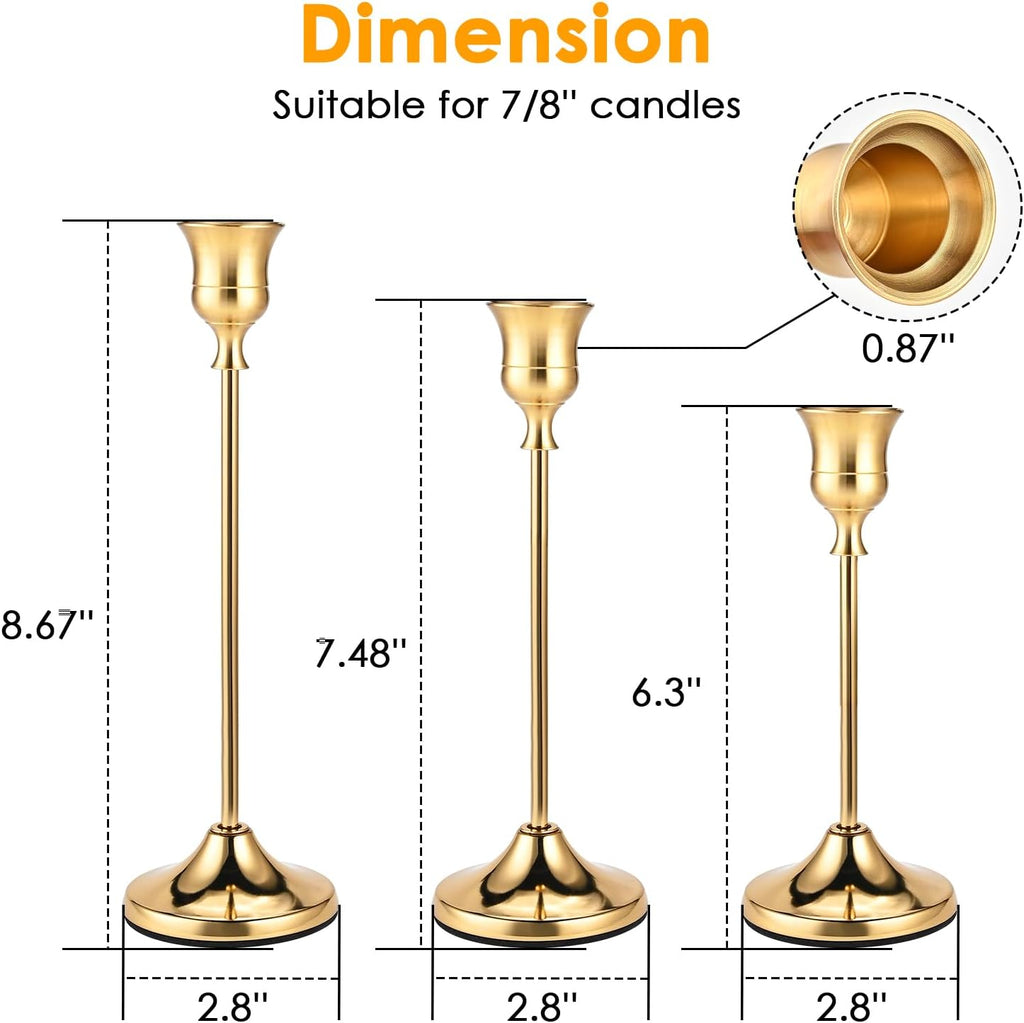 Brass Taper Candle Holders, Set of 12