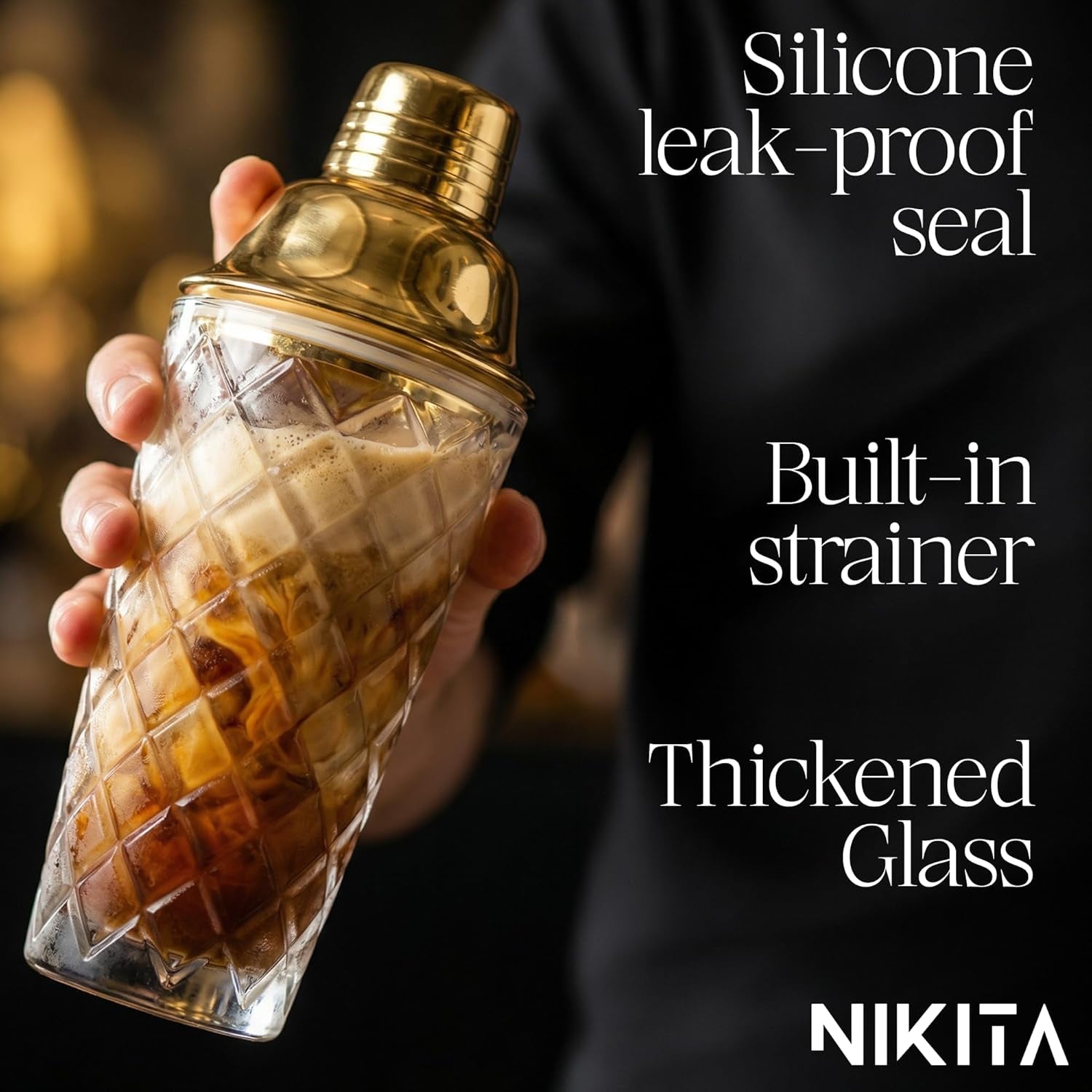 Gold Cocktail Shaker Kit, 5 Pieces