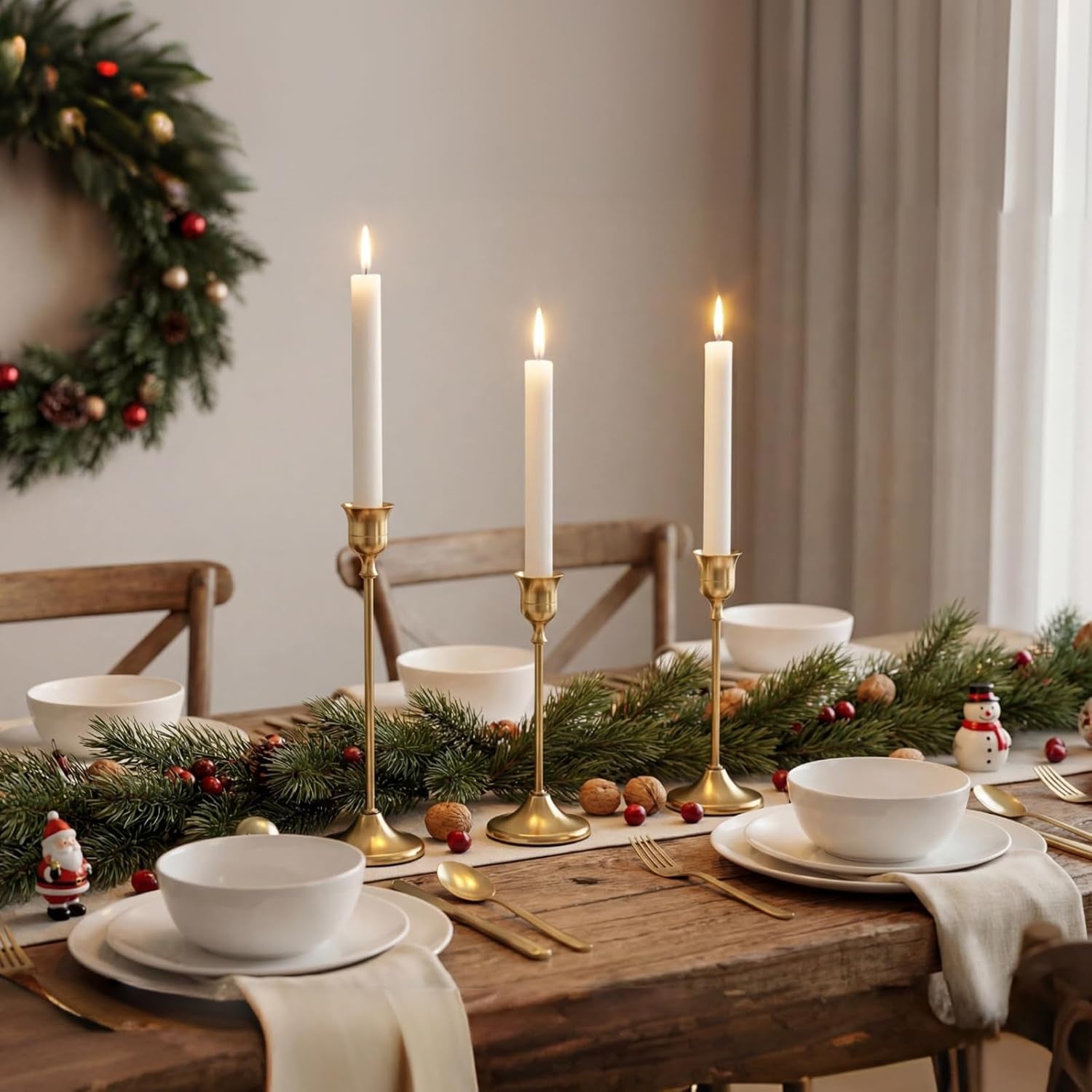 Brass Taper Candle Holders, Set of 6