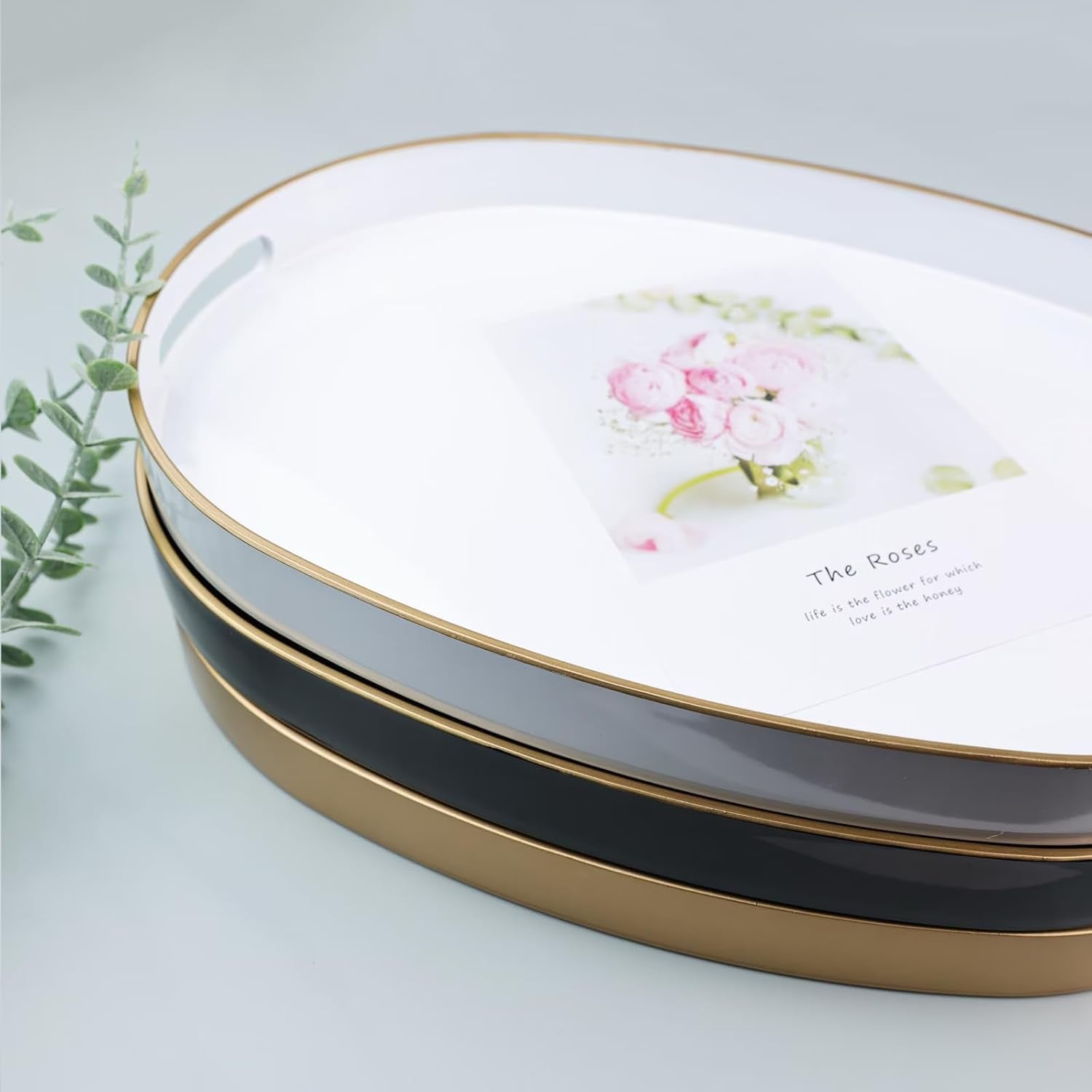 Gold Oval Serving Tray